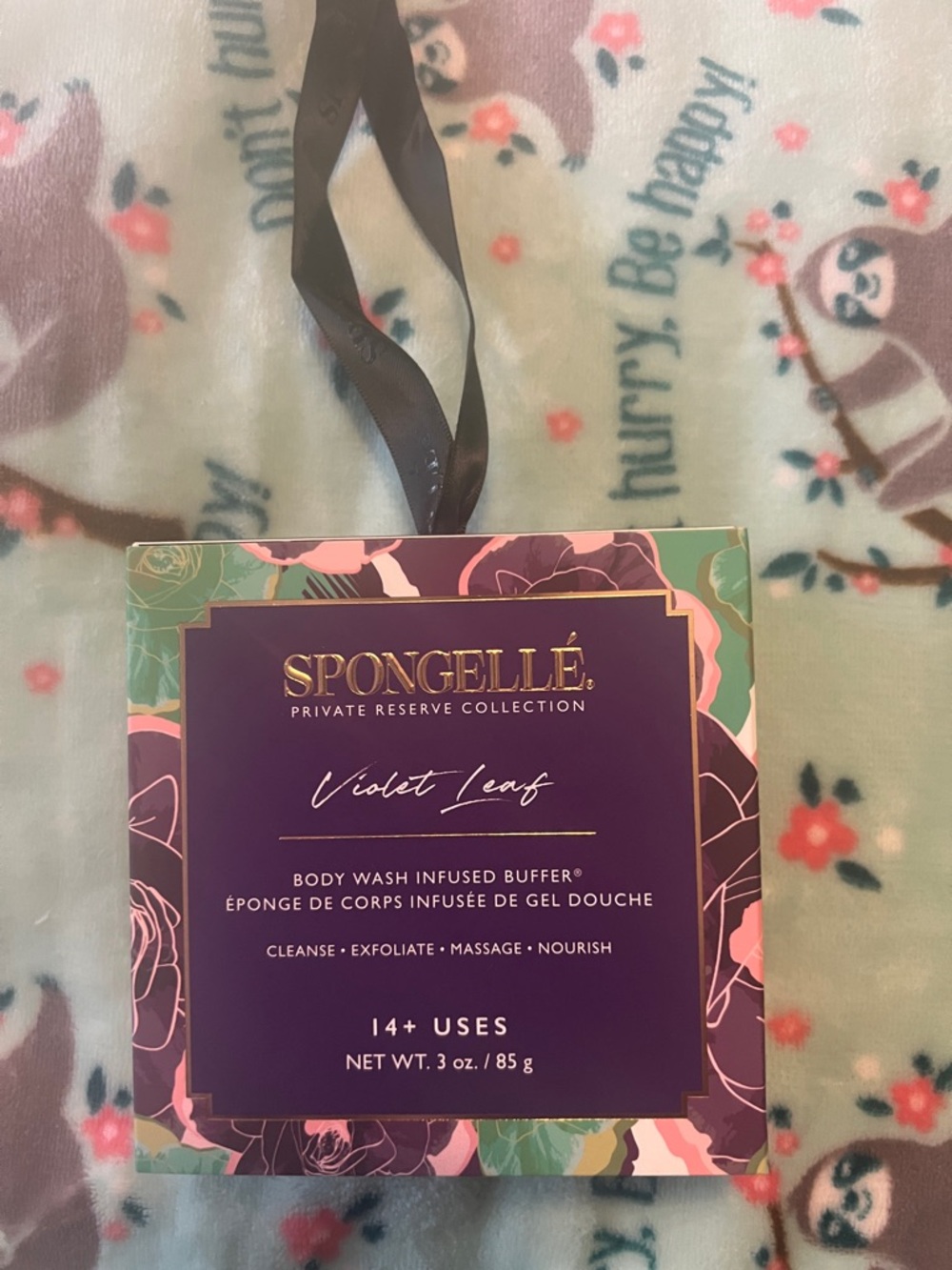 2/$26 New! Spongelle Body Wash Infused Buffer - Violet Leaf